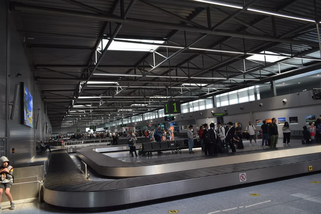 The baggage reclaim area inside Katowice Airport